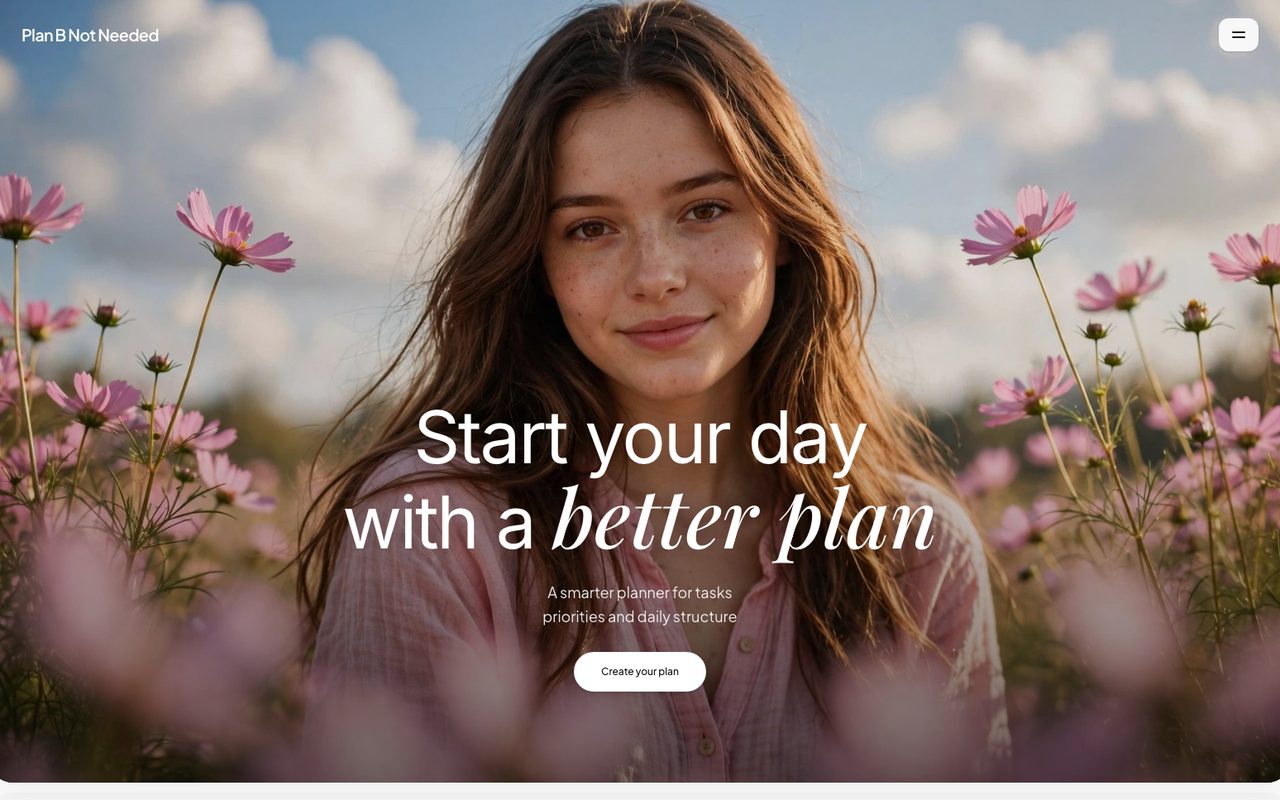 Plan B Not Needed landing page preview